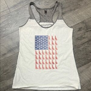 Patriotic Women's Tank Top - White and Grey